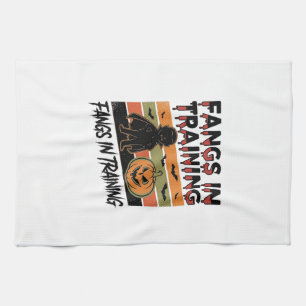 Fangs in Training Funny Vampire Halloween Shirt Tea Towel