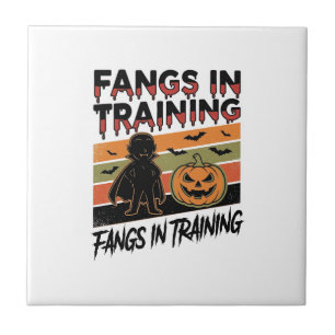 Fangs in Training Funny Vampire Halloween Shirt Tile
