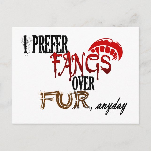 Fangs over Fur Postcard (Front)