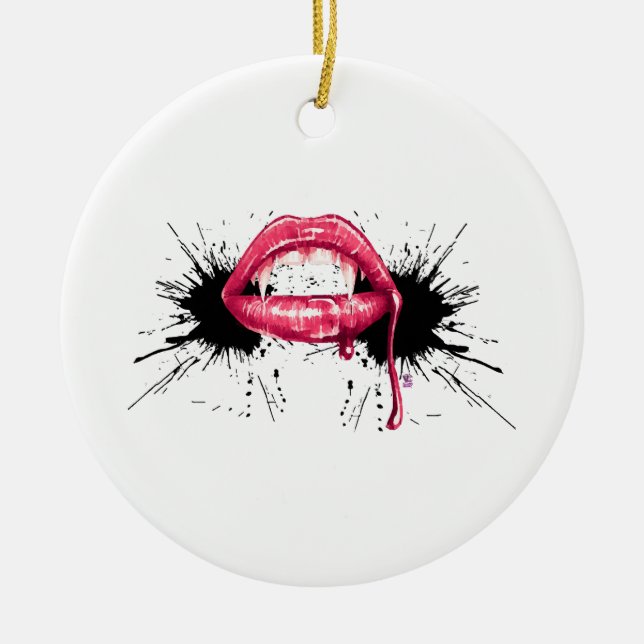 Fangs Splash  Ceramic Tree Decoration (Front)