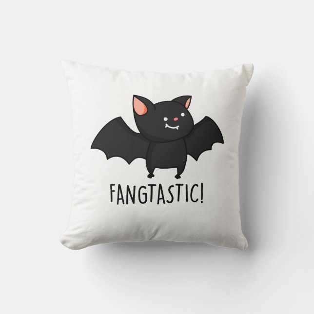 Fangtastic Funny Halloween Pun  Cushion (Front)