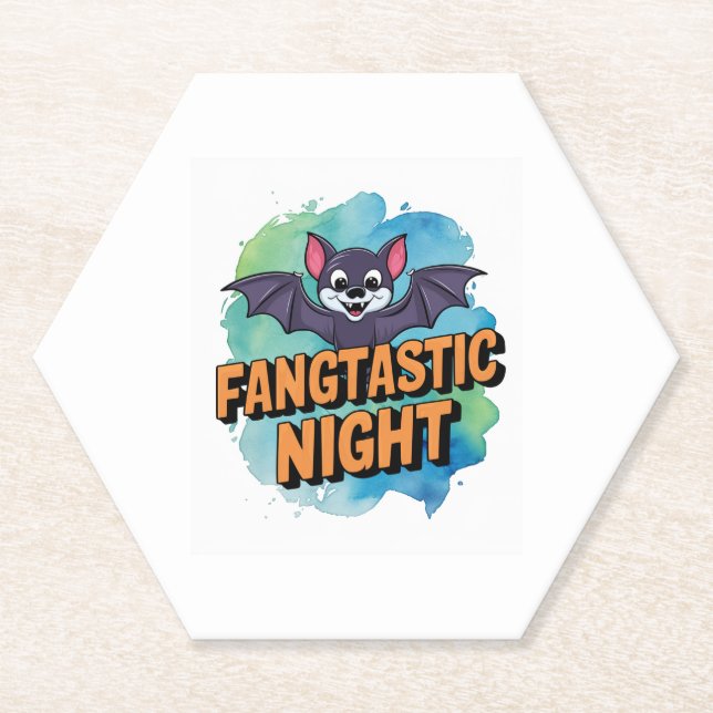 Fangtastic Night Paper Coaster (Front)