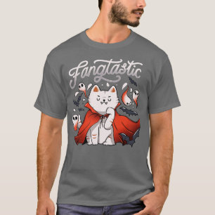 Fangtastic Vampire Halloween Bat Cat by Tobe Fonse T-Shirt