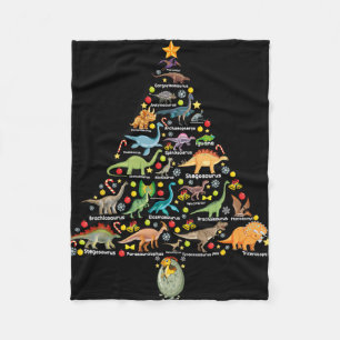 Fanny Dinosaur Christmas Tree Cute Dino Xmas Gifts Fleece Blanket