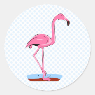 Fanny Flamingo Classic Round Sticker