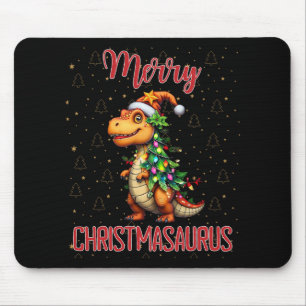 Fanny Merry Christmasaurus Dinosaur Christmas Tree Mouse Pad