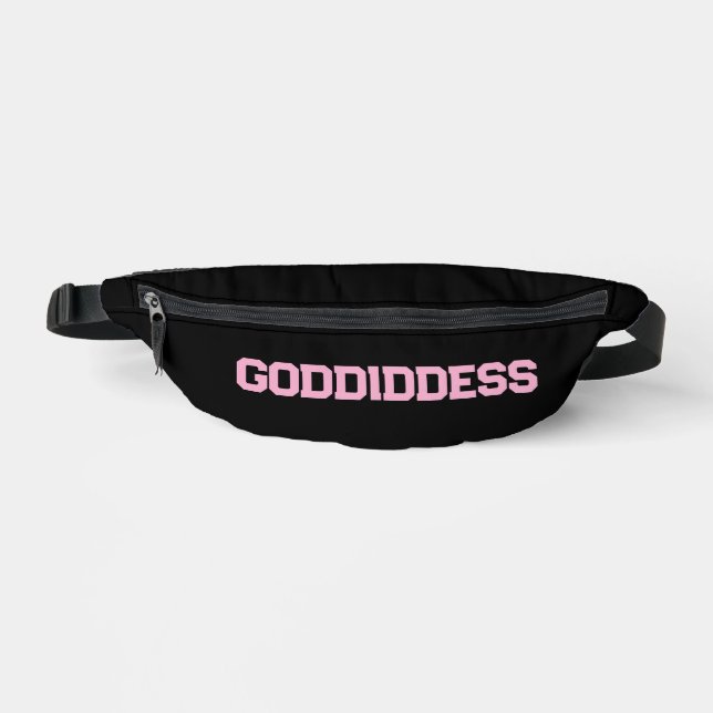 Fanny pack with GODdidDESS pink lettering  (Front)