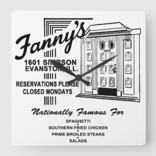 Fanny's Restaurant, Evanston, IL Square Wall Clock