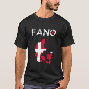 Fanö Fano Denmark Island Silhouette Map Flag Holid T-Shirt