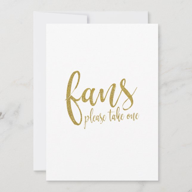 Fans Gold Glitter Affordable Wedding Sign Invitation (Front)