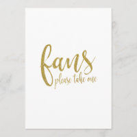 Fans Gold Glitter Affordable Wedding Sign