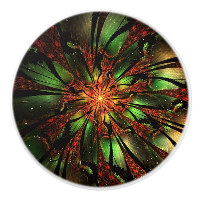 fansy fractal flower   ceramic knob (Front)