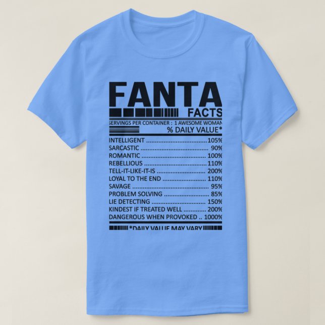FANTA Nutrition Facts T-Shirt (Design Front)