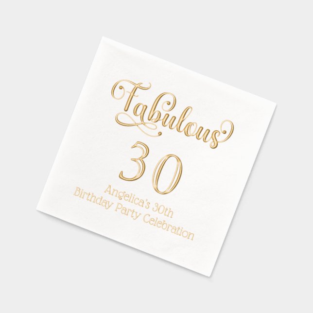 Fantabulous 30 (or any Age) Birthday #8 Foil Napkins (Left)
