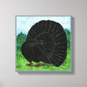 Fantail:  Black Canvas Print