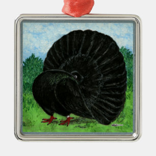 Fantail:  Black Metal Tree Decoration