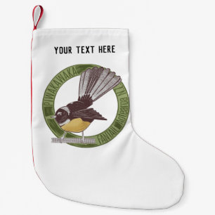 Fantail New Zealand Bird Small Christmas Stocking