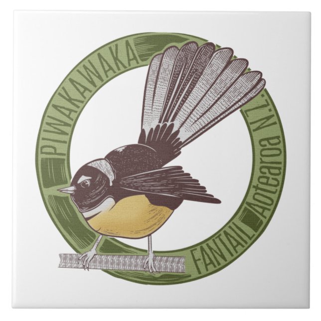 Fantail New Zealand Bird Tile (Front)