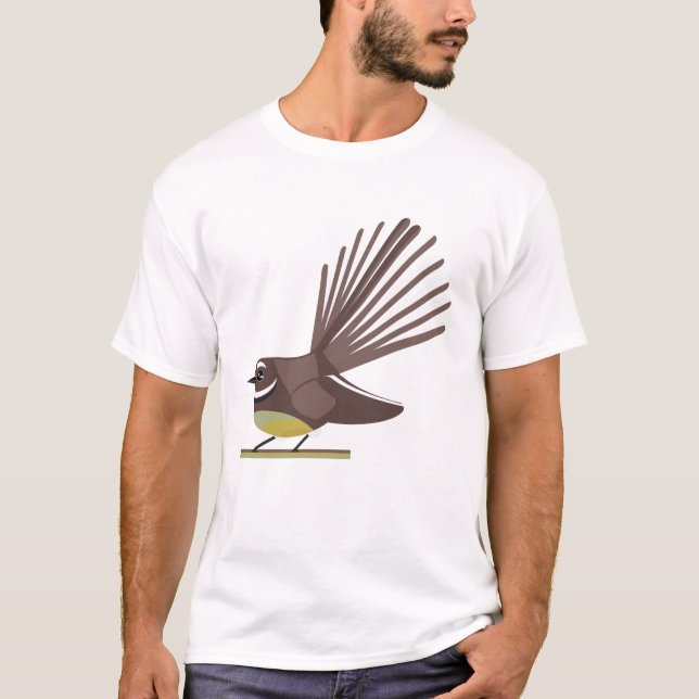 Fantail New Zealand bird Vector T-Shirt (Front)
