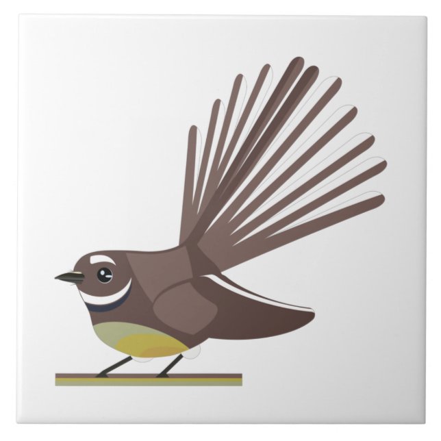 Fantail New Zealand bird Vector Tile (Front)