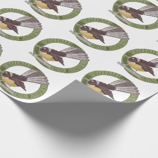 Fantail New Zealand Native Bird Aotearoa NZ Wrapping Paper
