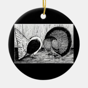 Fantail Pair Ceramic Tree Decoration