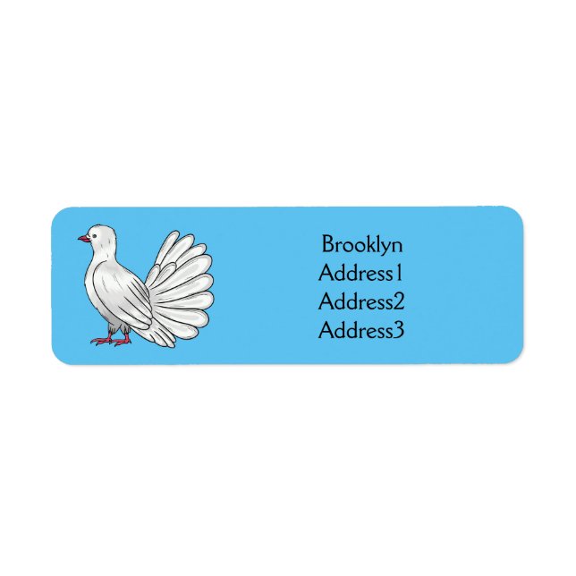 Fantail pigeon bird cartoon illustration  (Front)