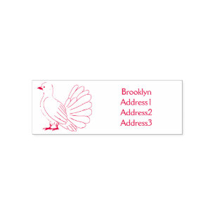 Fantail pigeon bird cartoon illustration  self-inking stamp