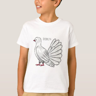 Fantail pigeon bird cartoon illustration T-Shirt