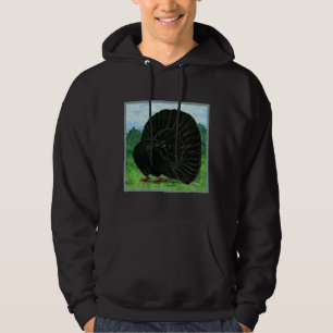 Fantail Pigeon Black Hoodie