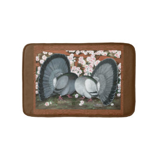 Fantail Pigeons Matched Pair Bath Mat