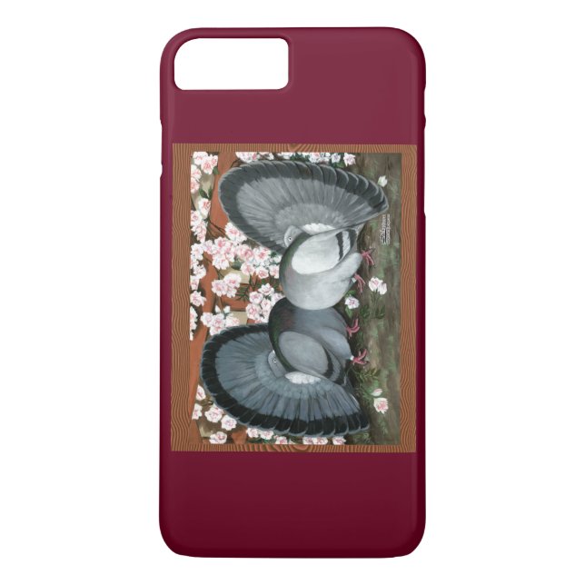 Fantail Pigeons Matched Pair Case-Mate iPhone Case (Back)