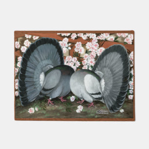 Fantail Pigeons Matched Pair Doormat