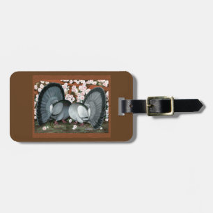 Fantail Pigeons Matched Pair Luggage Tag