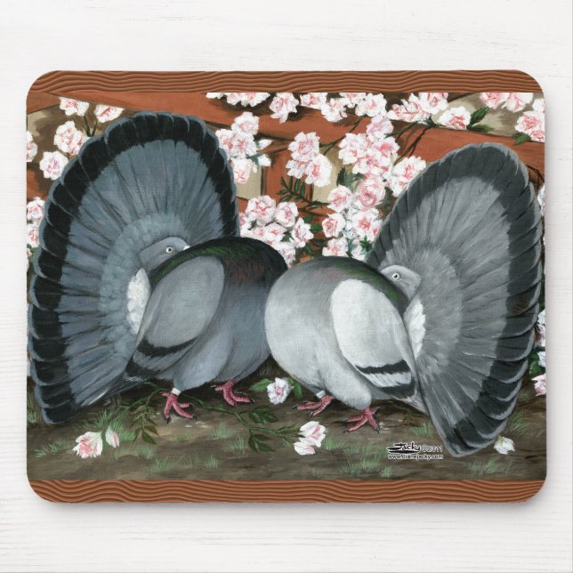 Fantail Pigeons Matched Pair Mouse Pad (Front)