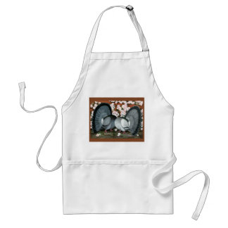 Fantail Pigeons Matched Pair Standard Apron