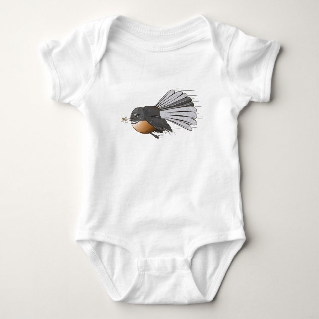 Fantail Piwakawaka Baby Bodysuit (Front)