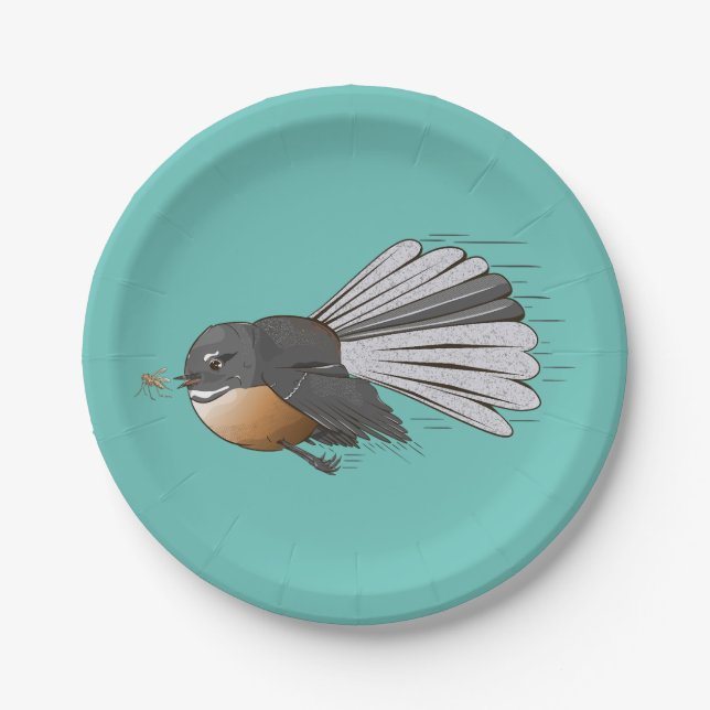 Fantail Piwakawaka Paper Plate (Front)