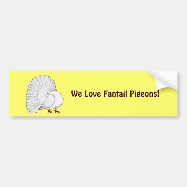 Fantail:  White Bumper Sticker (Front)