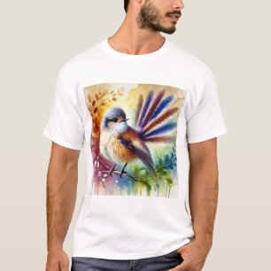 Fantailed Gerygone 210824AREF109 - Watercolor T-Shirt