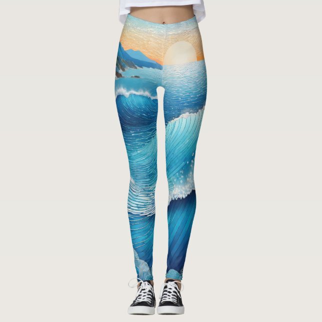 Fantasia Waters Seascape Leggings (Front)