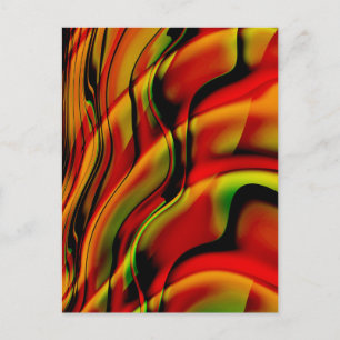 Fantasia With Red Fine Fractal Art Postcard