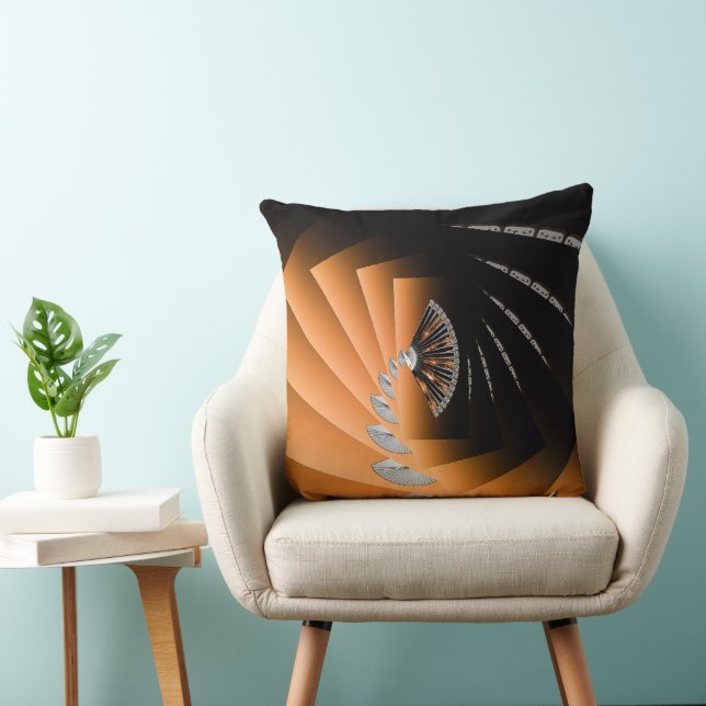 Fantasm Orange Art Throw Pillow (Chair)
