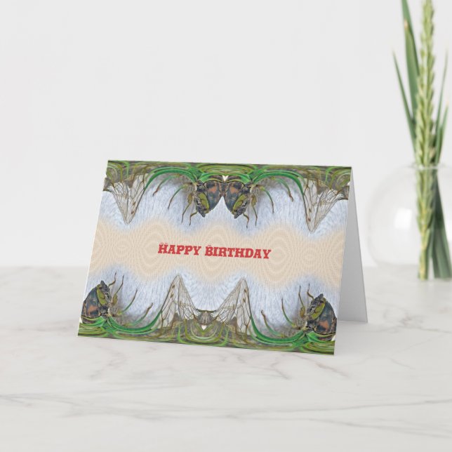 Fantasmagorical Cicada Birthday Card (Front)