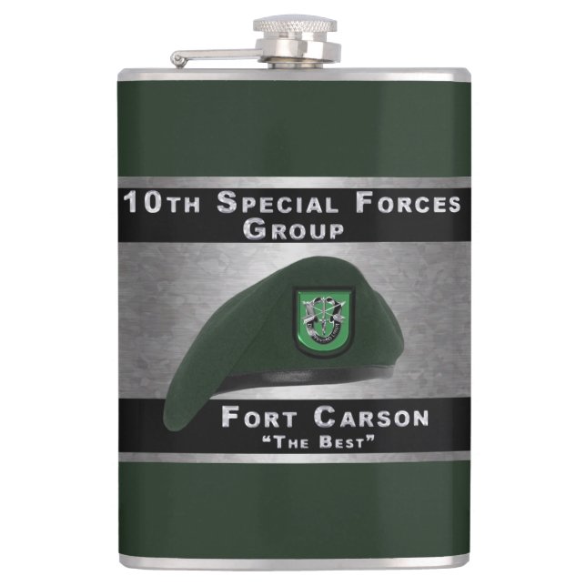 Fantastic 10th Special Forces Group Hip Flask (Front)