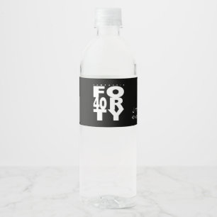 Fantastic 40th Birthday Party Water Bottle Label