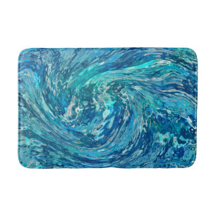 Fantastic abstract wave bath mat