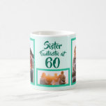 Fantastic at 60 sister birthday photo collage coffee mug<br><div class="desc">👉 Put a smile on a face with this awesome 60th birthday sister photo collage coffee mug! - Simply click to personalise this design 🔥 My promises - This design is unique and is designed with you in mind 🙏 Thank you for supporting my small business - If you would...</div>