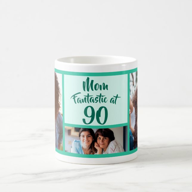 Fantastic at 90 Mum birthday photo collage Coffee Mug (Center)
