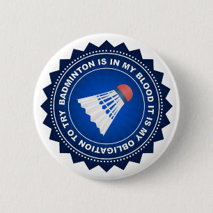 Fantastic Badminton Shield 6 Cm Round Badge
